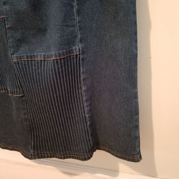 Lou‎ Nardi M Blue Jean Denim Skirt Maxi Straight Pencil Belt Loops - Picture 4 of 5